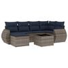 vidaXL 7-teiliges Gartensofa-Set mit Kissen, grau, Polyrattan
