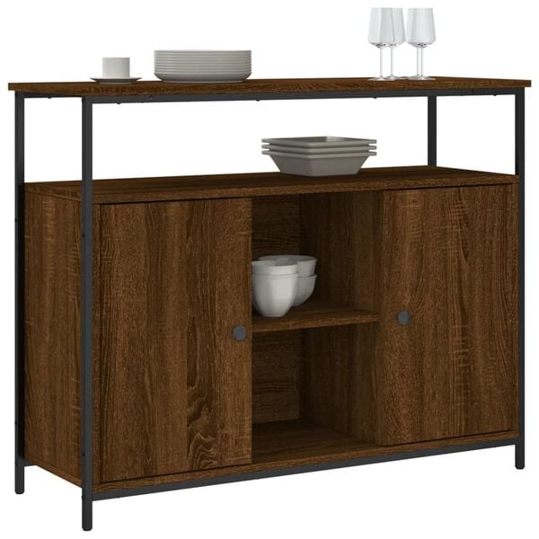 vidaXL Sideboard Braun Eichen-Optik 100x35x80 cm Holzwerkstoff