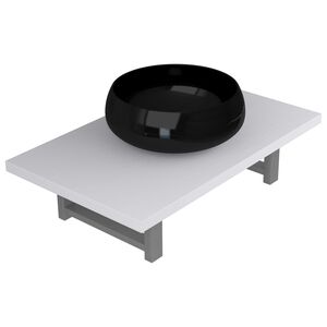 vidaXL 2-tlg. Badm&ouml;bel-Set Keramik Wei&szlig;