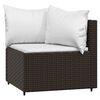 vidaXL 3-tlg. Garten-Lounge-Set mit Kissen Braun Poly Rattan
