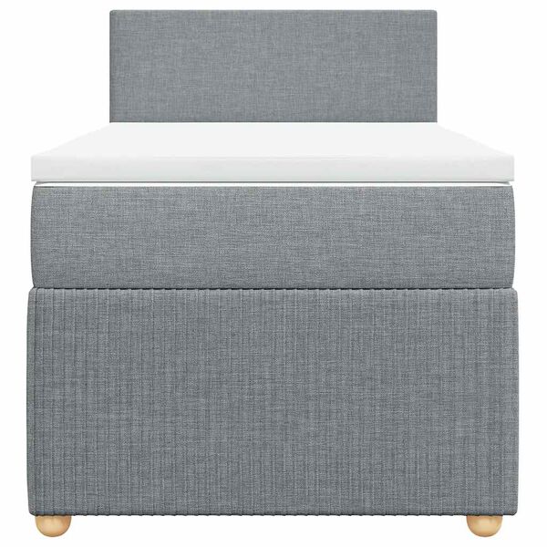 vidaXL Boxspringbett mit Matratze Hellgrau 90x190 cm Stoff