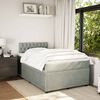 vidaXL Boxspringbett mit Matratze Hellgrau 120x200 cm Samt