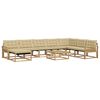 vidaXL Outdoor-Sofagarnitur 9 pcs Wei&szlig; und Beige Massivholz Akazie