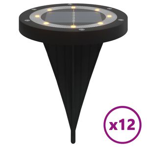 vidaXL Solar-Bodenleuchten mit Erdspie&szlig; 12 Stk. Warmwei&szlig;