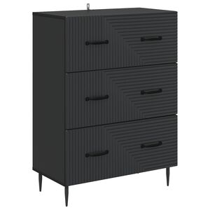 vidaXL Schubladenschrank Schwarz 66 x 34,5 x 89,5 cm Holzwerkstoff