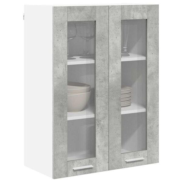 vidaXL H&auml;ngeschrank mit T&uuml;r Beton Grau 60 x 31 x 80 cm Holzwerkstoff