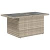 vidaXL Gartentisch mit Glasplatte Hellgrau 100x55x73 cm Poly Rattan