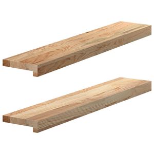 vidaXL Fensterb&auml;nke 2 Stk. Unbehandelt 80x15x2 cm Massivholz Eiche