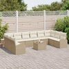 vidaXL Sofa Set mit Kissen 11 pcs Beige und Creme Poly-Rattan