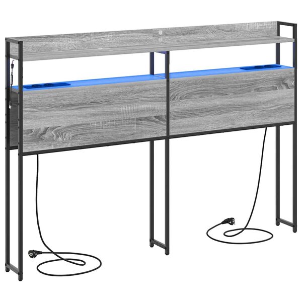 vidaXL Aufbewahrungskopfteil Grau Sonoma 160 cm Holzwerkstoff
