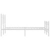 vidaXL Bettgestell mit Kopf- und Fußteil Metall Weiß 120x200 cm