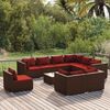 vidaXL 10-tlg. Garten-Lounge-Set mit Kissen Poly Rattan Braun