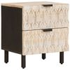 vidaXL Nachttisch 2 pcs Wei&szlig; 40 x 33 x 46 cm Massivholz Mango