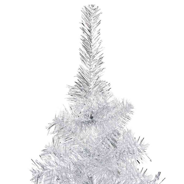 vidaXL Künstlicher Weihnachtsbaum Beleuchtung & Kugeln Silber 240 cm