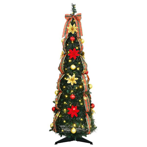 vidaXL K&uuml;nstlicher Weihnachtsbaum mit 50 LEDs Gr&uuml;n 125 cm PVC