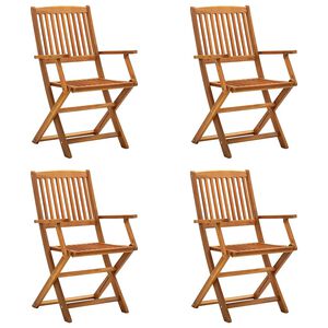 vidaXL Klappst&uuml;hle, 4 St&uuml;ck, massives Akazienholz