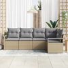 vidaXL Sofa Set mit Kissen 5 pcs Beige Poly Rattan