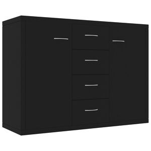 vidaXL Sideboard Schwarz 88x30x65 cm Holzwerkstoff