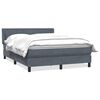 vidaXL Boxspringbett mit Matratze Dunkelgrau 140x210 cm Samt