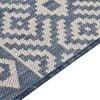 vidaXL Outdoor-Teppich Flachgewebe 100x200 cm Blau Gestreift