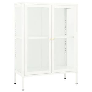 vidaXL Sideboard Wei&szlig; 75x35x105 cm Stahl und Glas