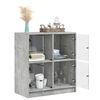 vidaXL Beistellschrank mit Glast&uuml;ren Betongrau 68x37x75,5 cm
