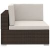 vidaXL 4-tlg. Gartensofa-Set mit Kissen Poly Rattan Braun