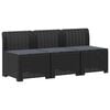 vidaXL 3-Sitzer Garten Sofa mit Kissen Rattan-Look 3-Sitzer PP