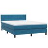 vidaXL Boxspringbett mit Matratze Dunkelblau 140x210 cm Samt