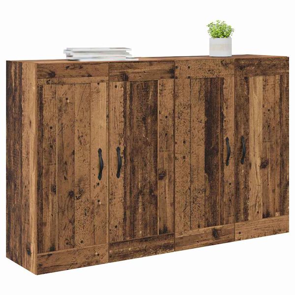 vidaXL Wandmontierter Schrank 2 pcs Altholz 69,5 x 34 x 90 cm