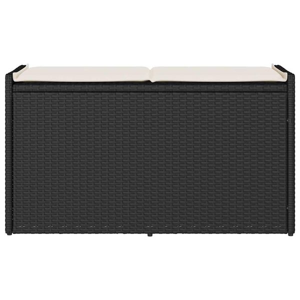 vidaXL Outdoor-Sitzbank mit Stauraum und Kissen Schwarz 100 cm