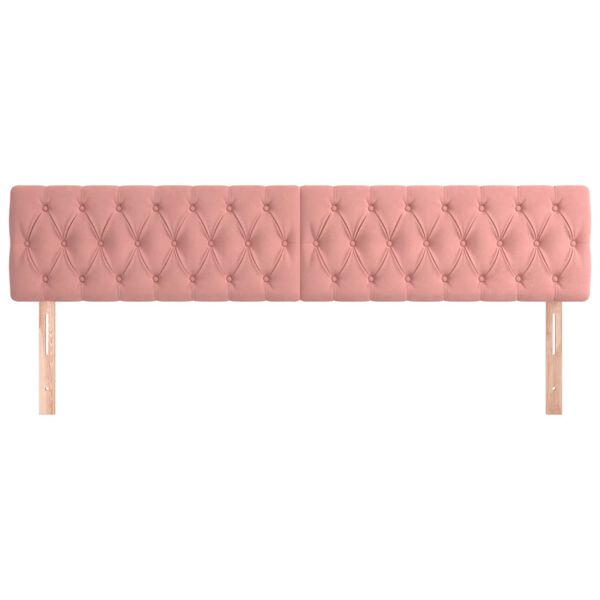 vidaXL Kopfteile Rosa 200x7x78/88 cm Samt