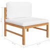 vidaXL 7-tlg. Garten-Lounge-Set mit Creme Kissen Massivholz Teak