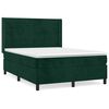 vidaXL Boxspringbett mit Matratze Dunkelgr&uuml;n 140x200 cm Samt