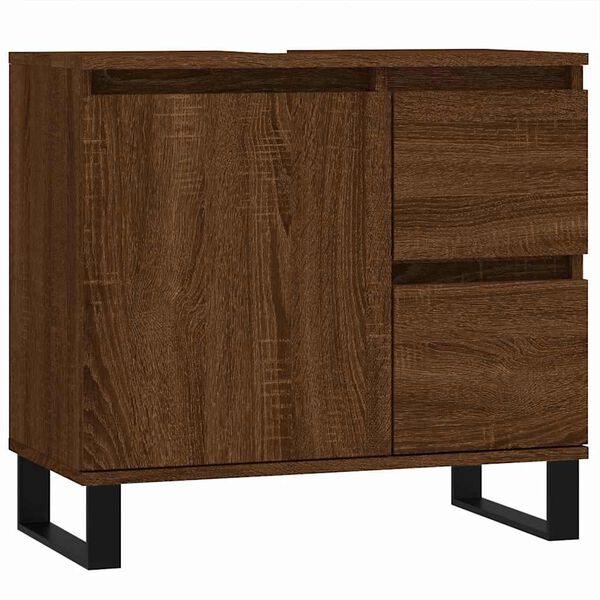 vidaXL Badschrank Braun Eichen-Optik 65x33x60 cm Holzwerkstoff