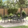 vidaXL Garten Essgruppe 7 pcs Schwarz Poly-Rattan