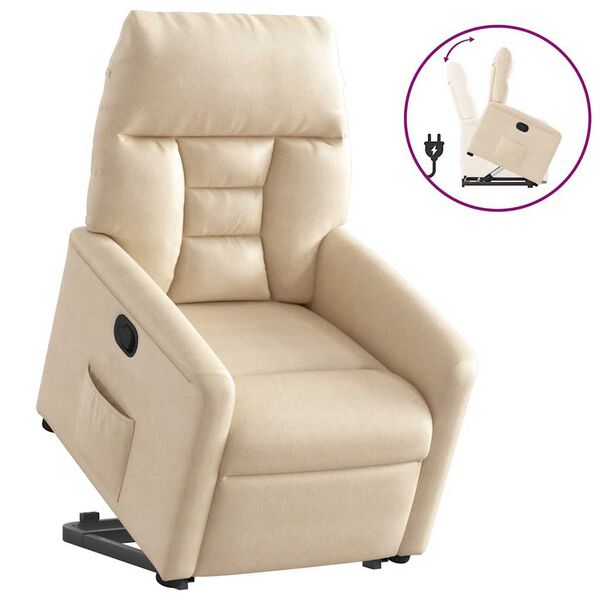 vidaXL Relaxsessel mit Aufstehhilfe Beige Mikrofasergewebe