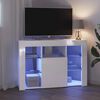 vidaXL Eck-LED-TV-Schrank Hochglanz Wei&szlig; 100x40x68cm Holzwerkstoff