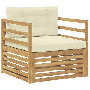 vidaXL Outdoor-Sofa Wei&szlig; und Creme