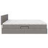 vidaXL Bett mit Stauraum und LED mit Matratze Taupe 200 x 200 cm Stoff