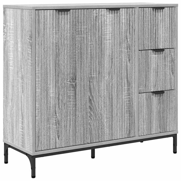 vidaXL Sideboard Graues Sonoma 89,5 x 33 x 82 cm Holzwerkstoff