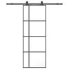 vidaXL Schiebet&uuml;r mit Beschlag Schwarz 76x205 cm ESG-Glas