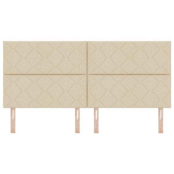 vidaXL Kopfteil mit Kopfteil Creme 200 cm Kunstleder