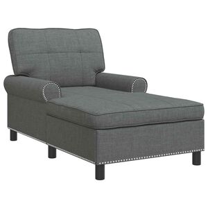 vidaXL Lounge-Liege mit Kissen Dunkelgrau 91 x 157 x 91 cm Stoff