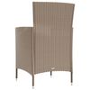 vidaXL 3-tlg. Garten-Essgruppe mit Auflagen Poly Rattan Beige