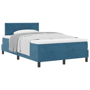 vidaXL Boxspringbett mit Matratze Dunkelblau 120 x 200 cm Samt