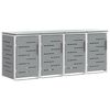 vidaXL M&uuml;lltonnenbox for 4 Bins 240L Edelstahl Grau