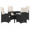 vidaXL Garten Essgruppe 5 stk. Schwarz Poly-Rattan