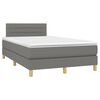 vidaXL Boxspringbett mit Matratze & LED Dunkelgrau 120x200 cm Stoff