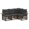 vidaXL Gartensofa-set 4 pcs Grau Poly-Rattan